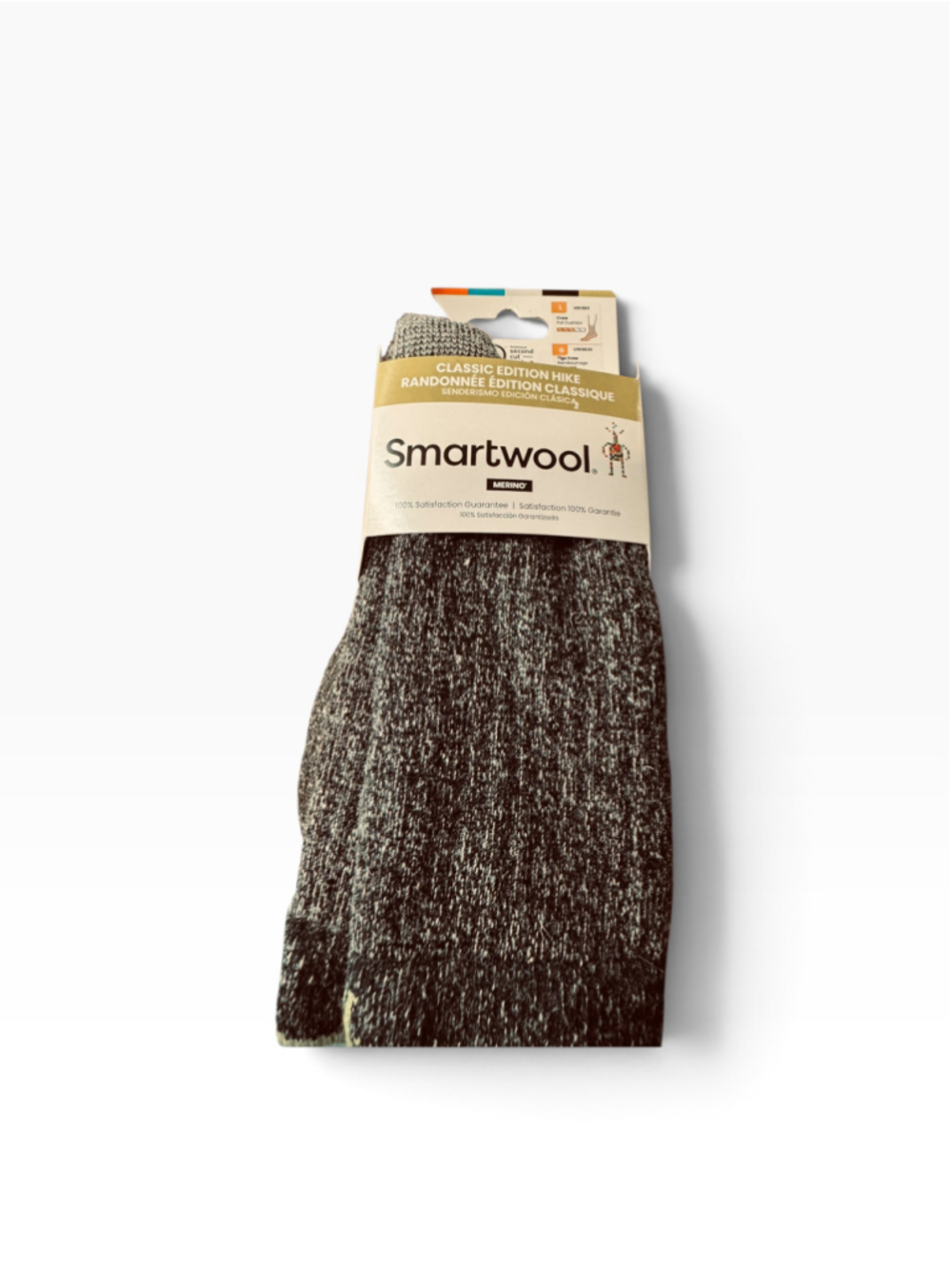 Men's Smartwool Classic Hike Crew Socks Size L Grey/Black